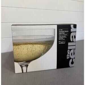Set of 4 Krosno Icellar Champagne Saucers. New in box.